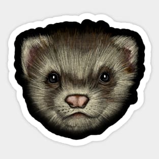 Realistic portrait of a ferret best gift for ferret lovers Sticker